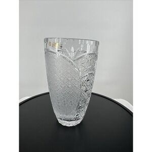 Vtg‎ Zawiercie 8.5" Hand Cut 24% Lead Crystal Vase Poland Laurencie Signed